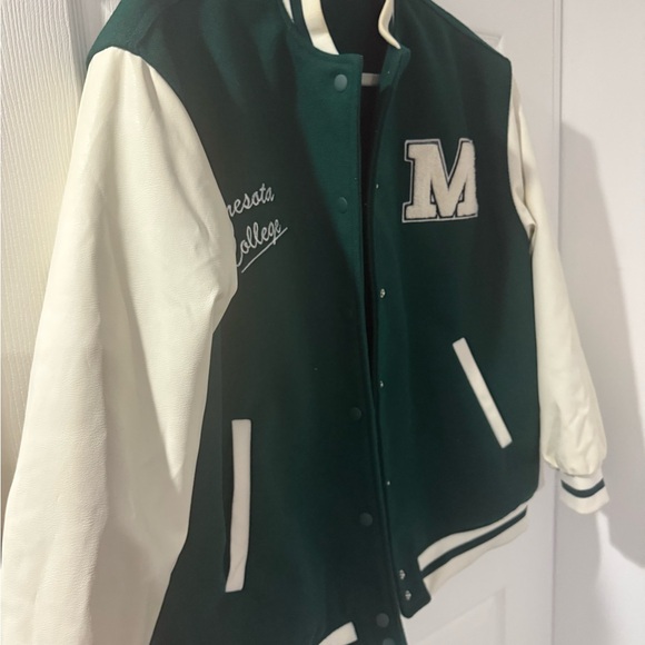 Green and White Varsity Jacket - Picture 3 of 4